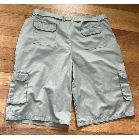 Red Rhino Belted Flat Front Khaki Cargo Shorts Size 50 - Picture 2 of 3